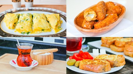 Menü 30 | Peynirli Maydanozlu Omlet, Yumurtalı Ekmek, Kaşar Kroket, Çay