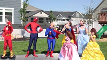 Harley Quinn Become Frozen Elsa!! Elsa in jail vs hoverboard cop w/ superman Elsa becomes spiderelsa