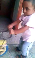 My Son Walking first time with bike