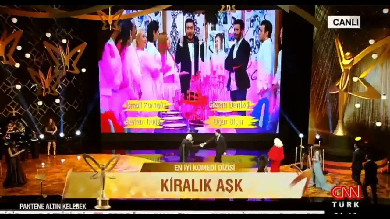 Elcin Sangu & Barış Arduç ❤️ "Best comedy series" Kiralık Aşk ❤️ In Golden Butterfly Awards ❤️