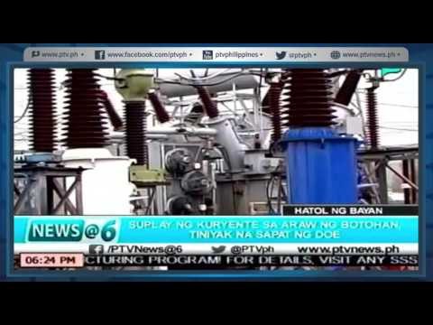 [News@6] DOE tiniyak na sapat ang suplay ng kuryente sa araw ng botohan [05|02|16]