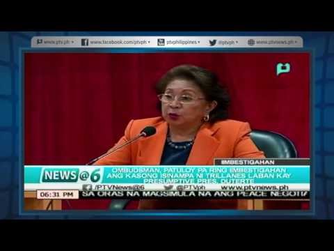 [News@6] Ombudsman: patuloy na iimbestigahan ang kasong sinampa ni Trillanes kay Duterte