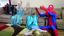 Frozen Elsa Becomes Ghost w Spiderman Maleficent Joker Girl superhero video