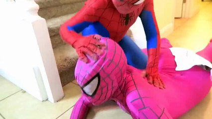 Frozen Elsa & Spiderman M&M CHALLENGE! w/ Maleficent Joker Anna Spidergirl Toys! Superhero FUN IRL