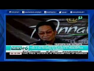 Download Video: Atty. Panelo: Presumptive Pres. Duterte, tiwala sa pahayag na suporta ni Presumptive VP Robredo