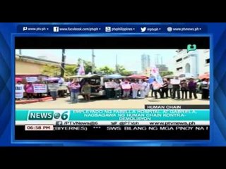 [News@6] Empleyado ng Fabella Hospital at Gabriela, nagsagawa ng human chain kontra-demolisyon