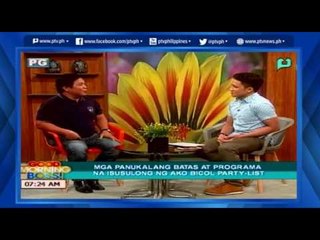 [GoodmorningBoss] Panukalang Batas at programa na isusulong ng Ako Bicol Partylist [05|27|16]