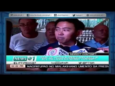 [News@1] Court of Appeals hinatulang guilty si Trillanes ng Indirect Contempt [05|24|16]