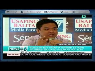 [News@6] Pagkasawi ng 5 katao sa isang concert, pinapaimbestigahan na ng Kabataan Partylist