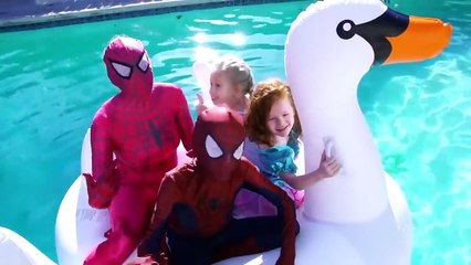 Spider-Man Frozen Elsa and Anna Harley Quinn Spiderman cartoon on
