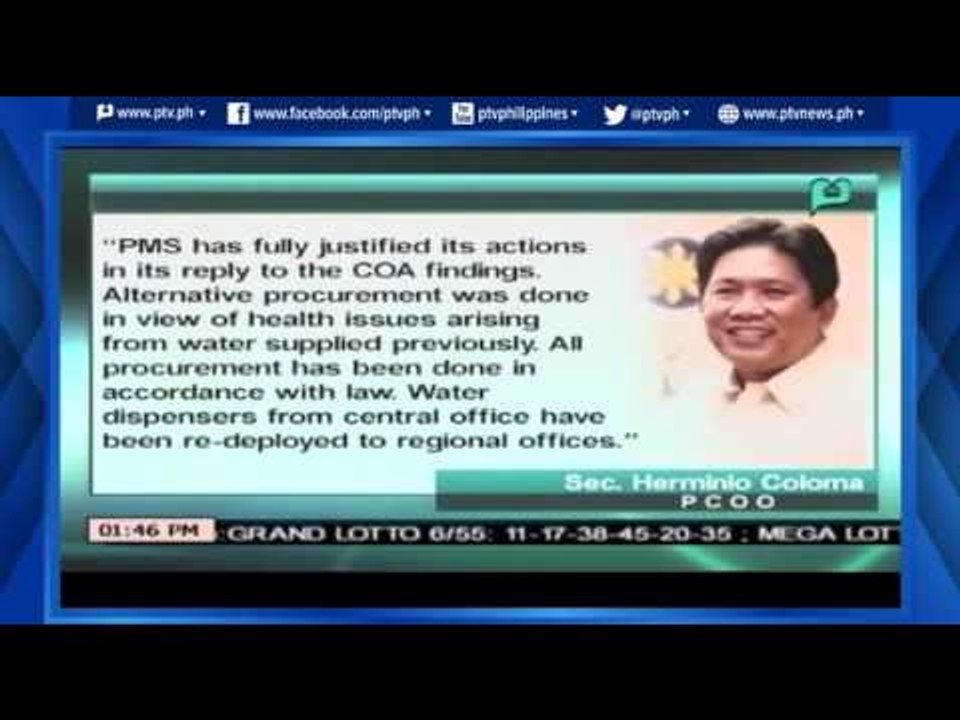 [News@1] PCOO Sec. Coloma, nilinaw ang report ng COA kaugnay sa gastos ng PMS
