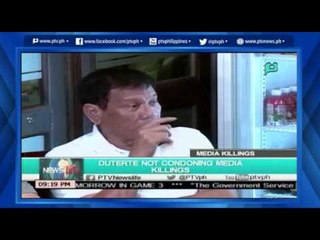 [NewsLife] Duterte not condoning media killings [06|08|16]