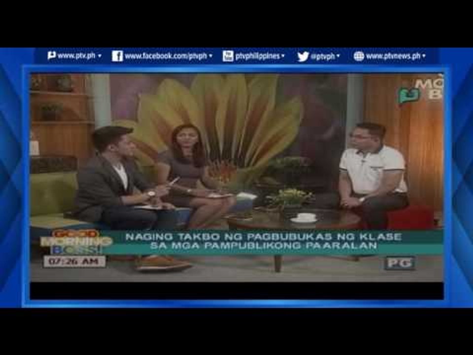 [Good Morning Boss]  Naging takbo ng pagbubukas ng klase sa mga pampublikong paaralan [06|14|16]