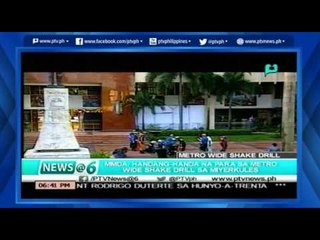 [News@6] MMDA, handang-handa na para sa Metro Wide Shake Drill sa Miyerkules [06|17|16]