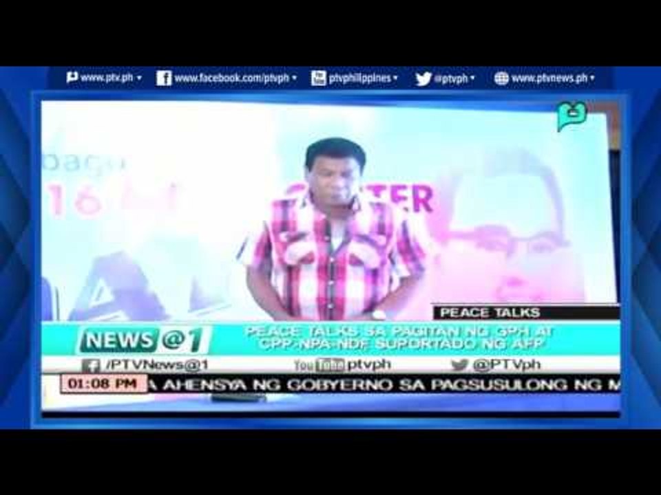 [News@1] Peace talks sa pagitan ng GPH at CPP-NPA-NDF, suportado ng AFP [06|16|16]