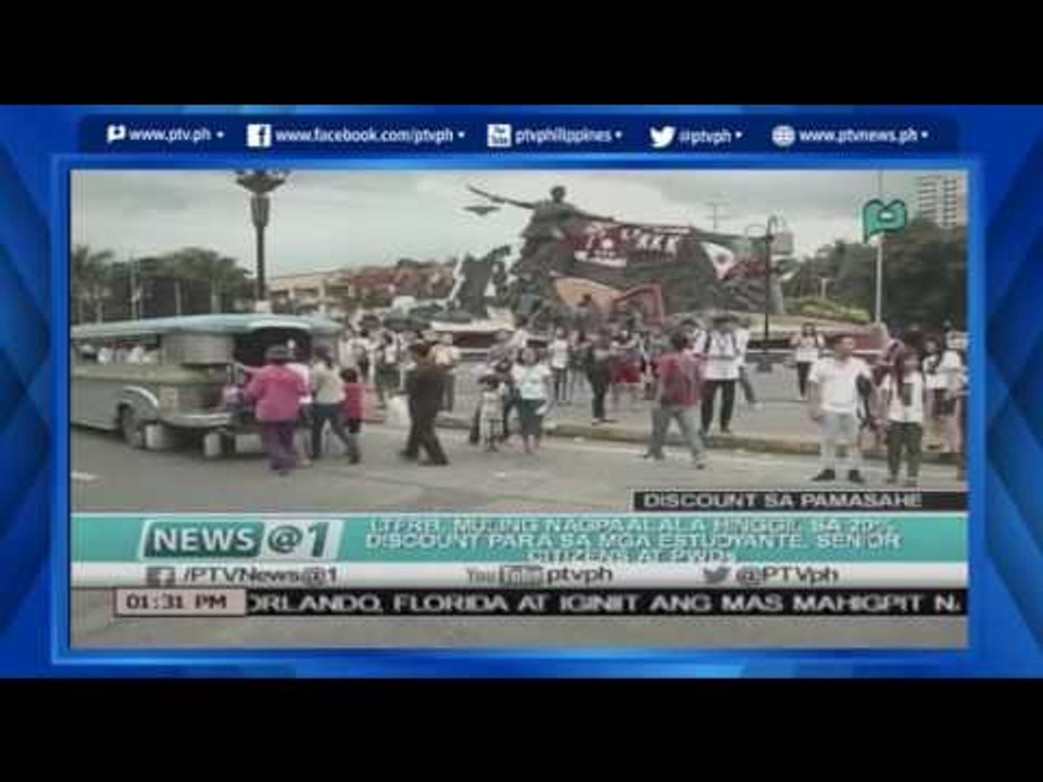 [News@1] LTFRB, muling nagpaalala sa 20% discount para sa mga estudyante, senior at PWDs [06|13|16]