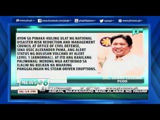 [News@6]  Palasyo tiniyak na patuloy na tinututukan ang sitwasyon ng Mt. Bulusan sa Sorsogon