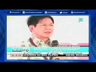 [News@6] Lacson: di maaari pigilan ni Duterte ang mandato ng Senado [06|11|16]