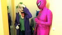 Spiderman vs Joker vs Pink Spidergirl Spiderman Loses His Head Invisible Funny Superheroes