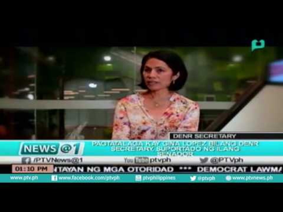 [News@1] Pagtatalaga kay Lopez bilang bagong kalihim ng DENR, suportado ng ilang senador [06|23|16]