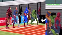 Superheroes Cartoon For Children | Superheroes Mega Running Race Videos For Kids | Spiderman Hulk