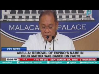 Abella: Removal of Espino's name in drug matrix was based on facts