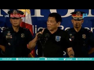 Pagbisita ni Pangulong Duterte sa mga pulis ng Camp Rafael Rodriguez, Butuan City