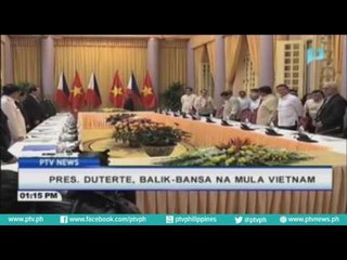 Pangulong Rodrigo Duterte, balik-bansa na mula Vietnam