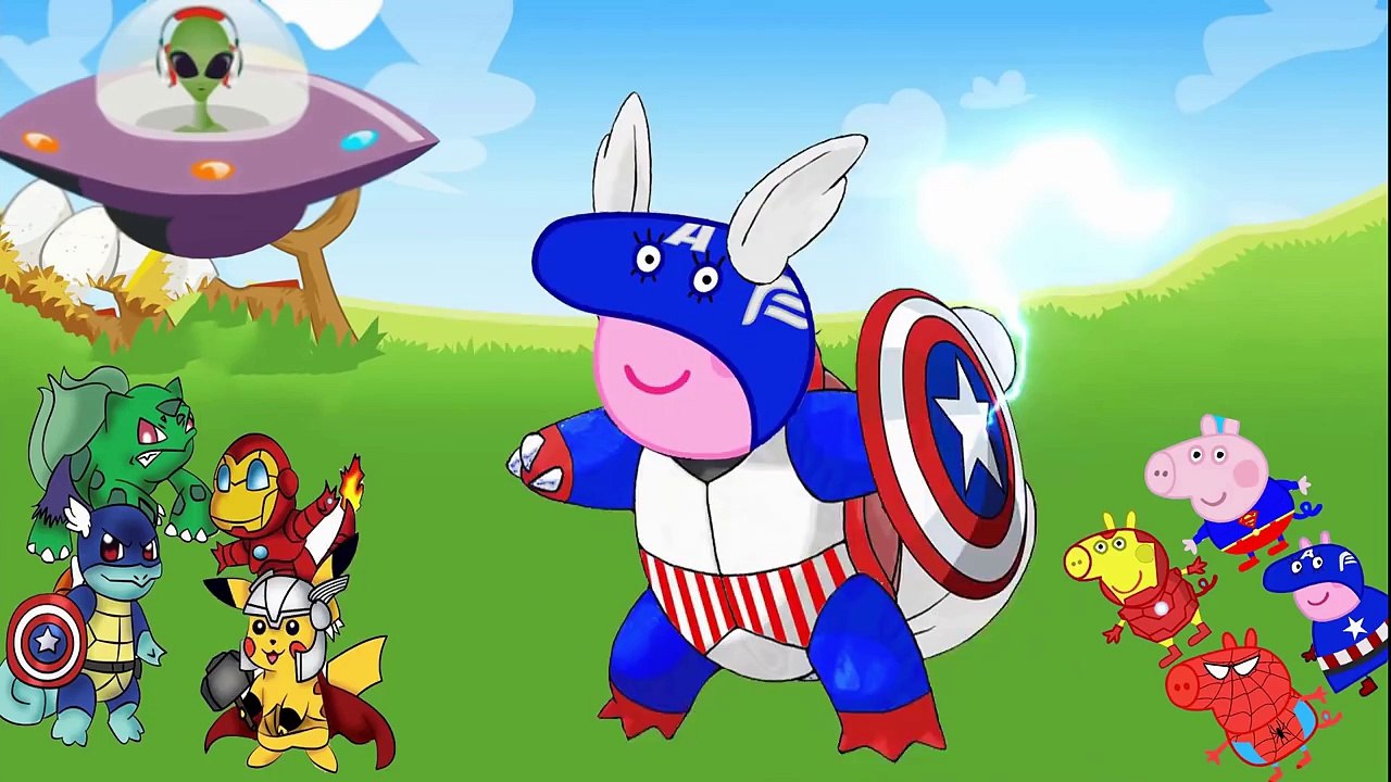 Peppa Pig vs Iron Man hero Avengers | Captain America | Pokemon Go | Avengers Marvel Batman Superman