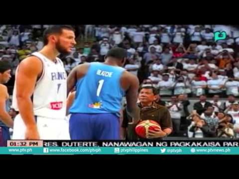 Pres. Duterte, pinangunahan ang ceremonial toss sa laban ng Gilas Pilipinas at France [07|06|16]
