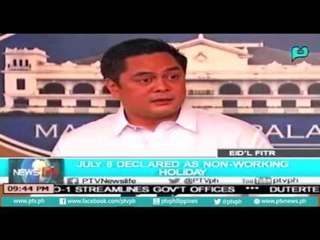 [NewsLife] July 6 declared as non-working holiday  [07|04|16]