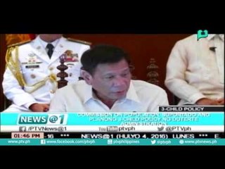 [News@1] Commission on Population, suportado ang planong 3-Child Policy ng Duterte Admin [07|04|16]