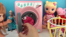 Toy Washing Machine for Frozen Elsa & Baby Alive Doll & Peppa Pig Dress up Toy for Kids