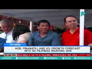 Tải video: [PTVNews-1pm] ADB, pinanatili ang 6% Growth Forecast nito sa PH ngayong 2016 [07|19|16]