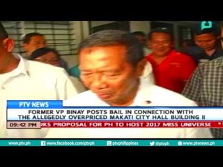 [PTVNews-9pm] Binay posts bail in connection with allegedly overpriced Maka City Hall building
