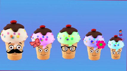 Finger Family Cup Cake Nursery Rhymes for Children | 3D Ice Cream Cup Cake Cartoon Rhymes