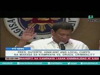 Pres. Duterte, hinikayat ang local chiefs na makiisa sa kampanya VS. drugs, criminality [07|28|16]