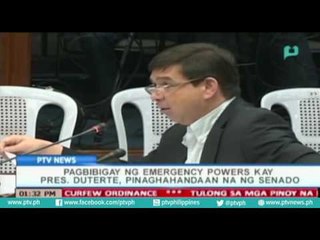 [PTVNews]  Pagbibigay ng Emergency powers kay Pres. Duterte pinaghahandaan na ng senado [07|28|16]