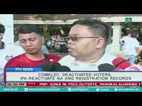 [PTVNews] COMELEC: Deactivated voters, ipa-reactivate na ang registration records [07|26|16]
