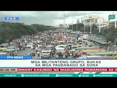 [PTVNews] Mga militanteng grupo, bukas sa pagbabago sa SONA bukas [07|24|16]