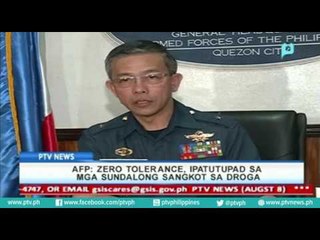 [PTVNews] AFP: Zero tolerance, Ipatututpad sa mga sundalong sangkot sa droga [08|08|16]