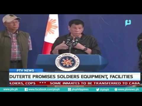 [PTVNews-9pm] Duterte promises soldiers equipment and facilities [08|05|16]