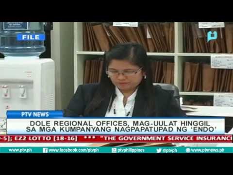[PTVNews-1pm]DOLE, mag-uulat hinggil sa mga kumpanyang nagpapatupad ng ENDO[08|03|16]