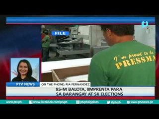 [PTVNews-1pm] 85M balota, iimprenta para sa Baranggay at SK Elections[08|03|16]