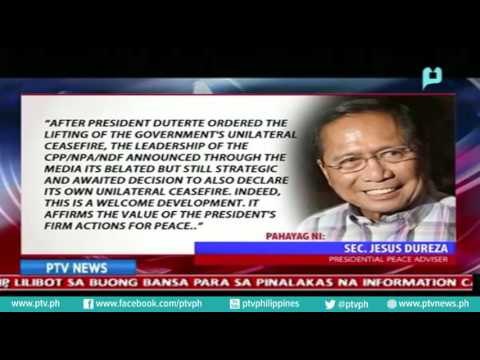 [PTVNews-6pm] Duterte admin, bukas sa pagbubukas ng CPP-NPA-NDF Unilateral Ceasefire [08|01|16]
