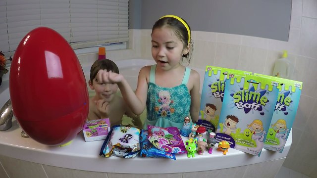 HUGE EGG SURPRISE SLIME BAFF TOY CHALLENGE Bath PlayTime Marvel Superhero Spiderman Elsa Frozen Toys