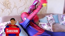 Spiderman & Frozen Elsa Five Little Babies Ice Skating! w/ Maleficent Joker Anna Toys! Fun Superhero