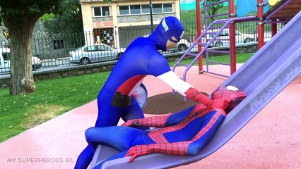 Spiderman VS Captain America ! New Superhero Battle ! - My Superheroes IRL