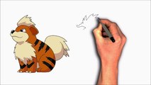 how to draw Pokemon Growlithe Transformation For  Kids fun art-V9bd7lJYKFw