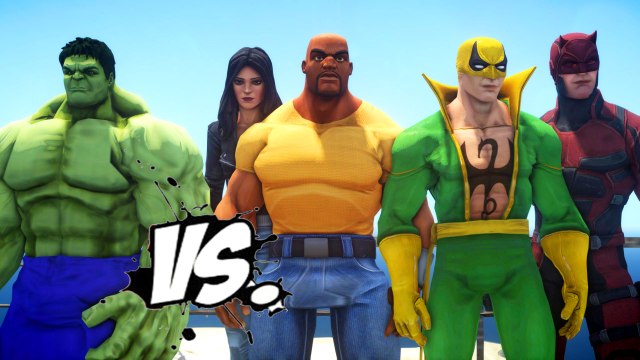 THE HULK VS THE DEFENDERS - DAREDEVIL, IRON FIST, LUKE CAGE, JESSICA JONES VS HULK